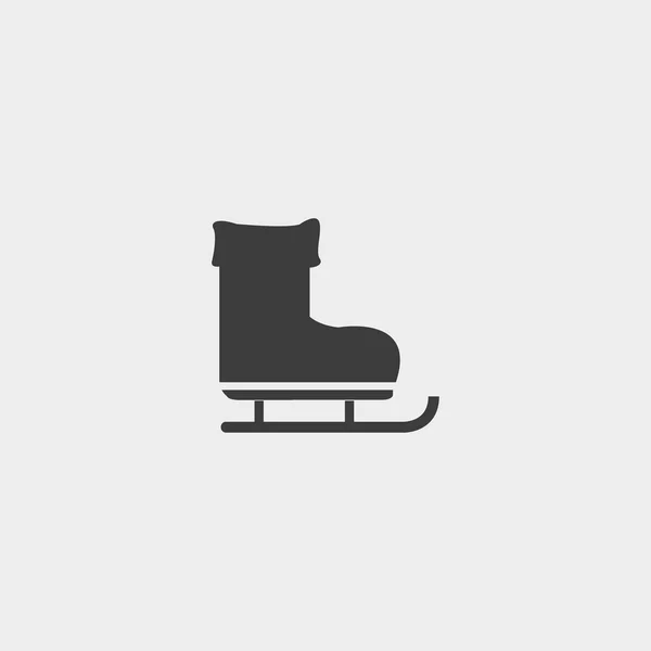 Ícone patins em um design plano na cor preta. Ilustração vetorial eps10 — Vetor de Stock