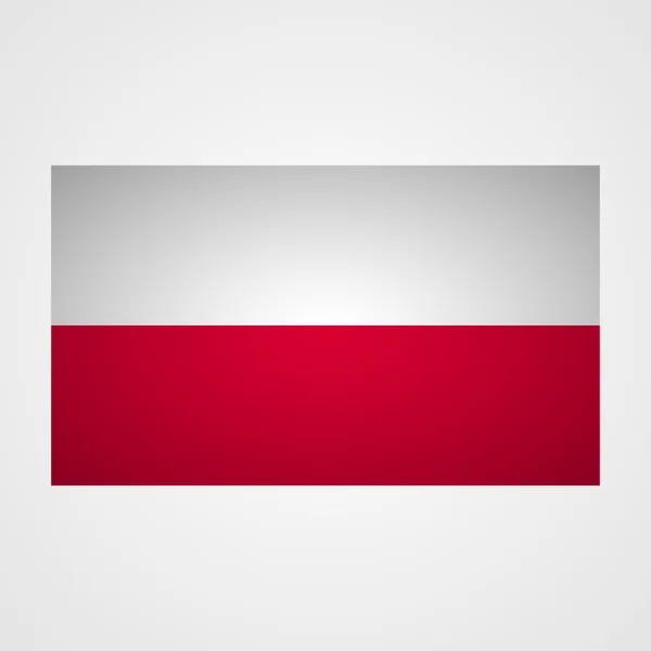 Drapeau de la Pologne sur fond gris. Illustration vectorielle — Image vectorielle