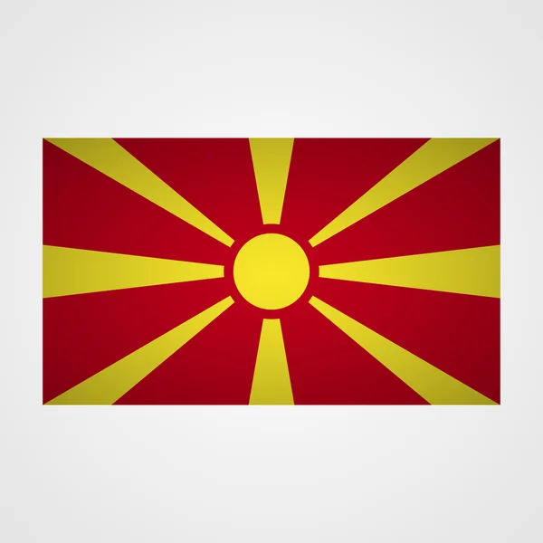 Bandera de Macedonia sobre fondo gris. Ilustración vectorial — Vector de stock