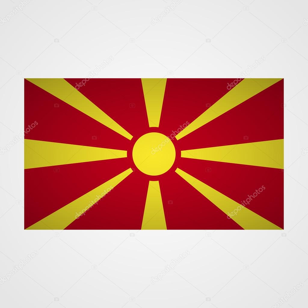 Macedonia flag on a gray background. Vector illustration ...