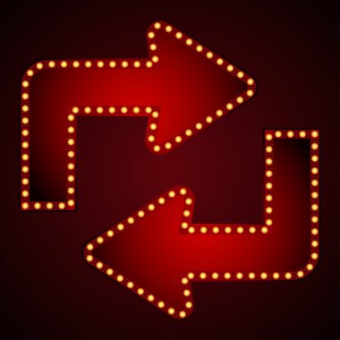 Tabela ok Işık Ampüller aksanlı. Vektör çizim