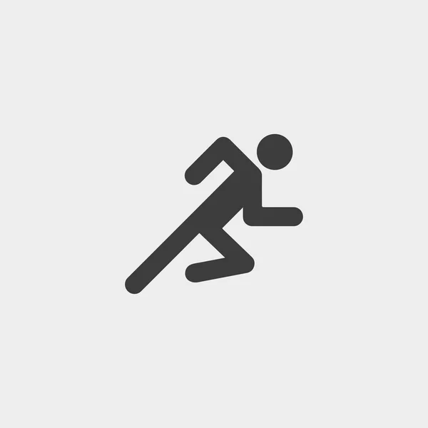 Běžec ikona v plochý design v černé barvě. Vektorové ilustrace eps10 — Stockový vektor