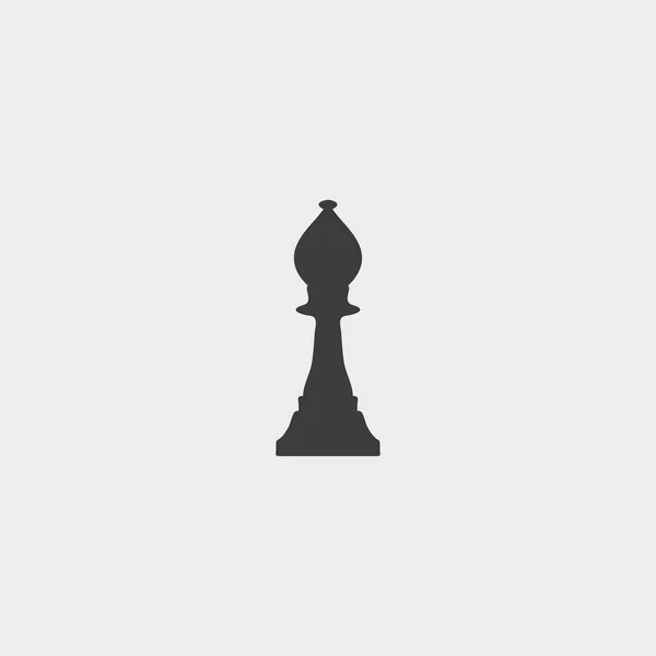 在平面设计中黑颜色的棋主教图标。矢量图 eps10 — 图库矢量图片