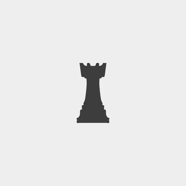 Šachy rook ikonu v plochý design v černé barvě. Vektorové ilustrace eps10 — Stockový vektor