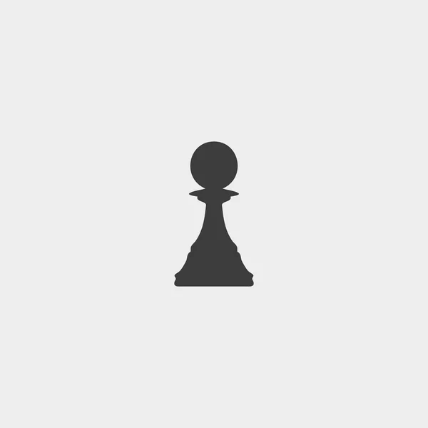 国际象棋典当在平面设计中黑颜色的图标。矢量图 eps10 — 图库矢量图片