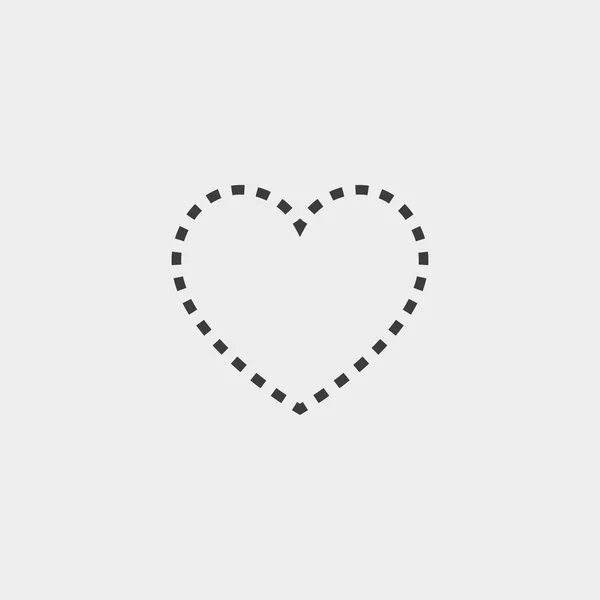 Значок сердца в плоском дизайне в черном цвете. Векторные иллюстрации — стоковый вектор
