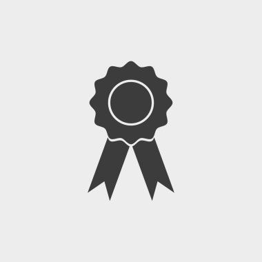 Madalya simge siyah renkli düz bir tasarım. Vektör çizim eps10