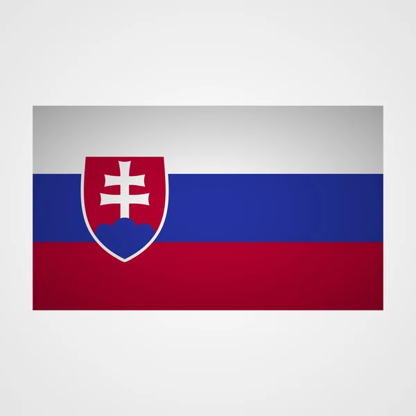 Bandeira da Eslováquia num fundo cinzento. Ilustração vetorial — Vetor de Stock