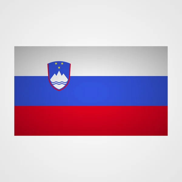 Flaga Słowenii na szarym tle. Ilustracja wektorowa — Wektor stockowy