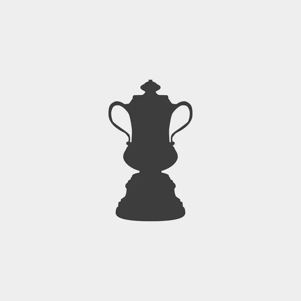 Ícone Champion Cup em um design plano na cor preta. Ilustração vetorial eps10 —  Vetores de Stock