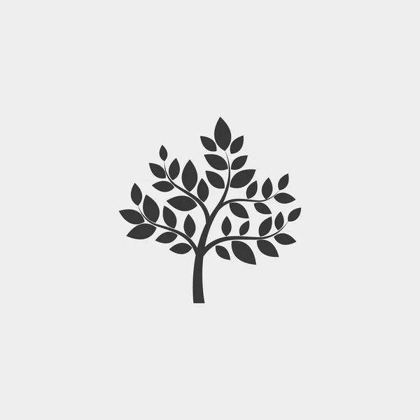 Icona albero in un design piatto in colore nero. Illustrazione vettoriale eps10 — Vettoriale Stock