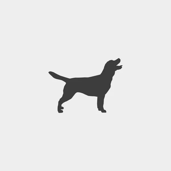 Icono de perro en un diseño plano en color negro. Ilustración vectorial eps10 — Vector de stock