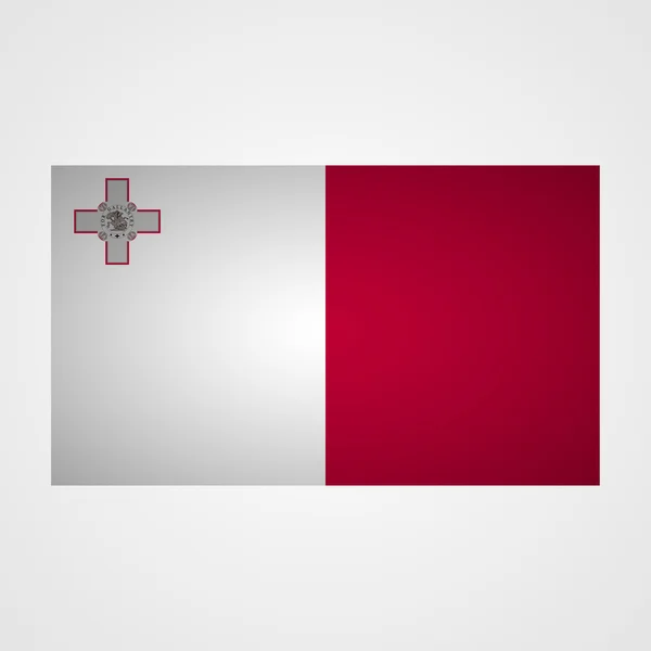 Σημαία της Μάλτας σε γκρι φόντο. Vector εικονογράφηση — Διανυσματικό Αρχείο