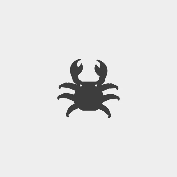 Icône de crabe dans un dessin plat de couleur noire. Illustration vectorielle eps10 — Image vectorielle