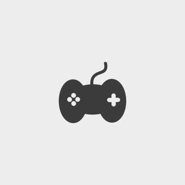 Gamepad simge siyah renkli düz bir tasarım. Vektör çizim eps10