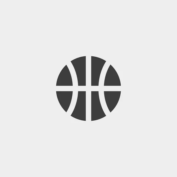 Basketball-Ikone in flachem Design in schwarzer Farbe. Vektorabbildung eps10 — Stockvektor