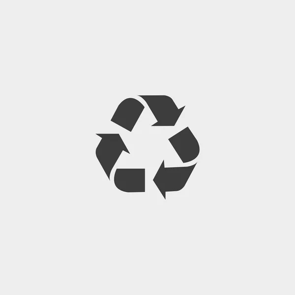 Recycling pictogram in een platte ontwerp in zwarte kleur. Vector illustratie eps10 — Stockvector