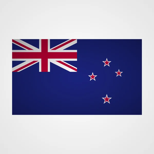 Bandera de Nueva Zelanda sobre fondo gris. Ilustración vectorial — Archivo Imágenes Vectoriales