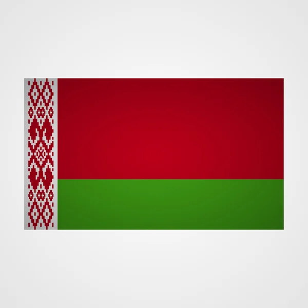 Bandiera bielorussa su sfondo grigio. Illustrazione vettoriale — Vettoriale Stock