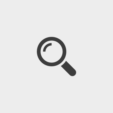 Arama simgesi siyah renkli düz bir tasarım. Vektör çizim eps10