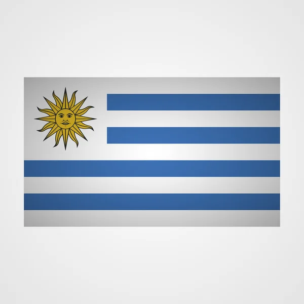 Uruguay zászlaja egy szürke háttér. Vektoros illusztráció — Stock Vector