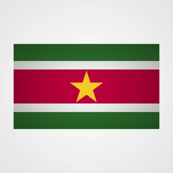 Bandera de Surinam sobre fondo gris. Ilustración vectorial — Vector de stock