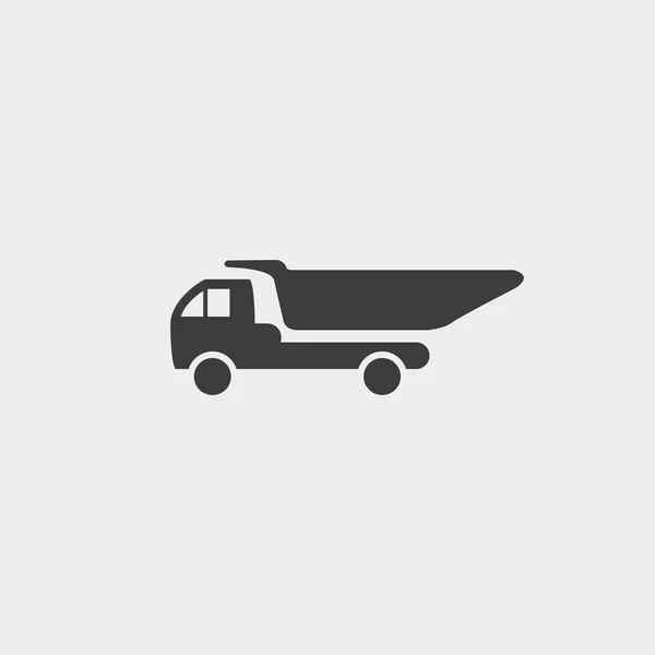 Het pictogram van de vrachtwagen in een platte ontwerp in zwarte kleur. Vector illustratie eps10 — Stockvector