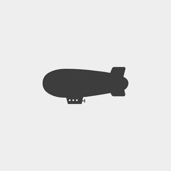 Luftschiffsymbol in flachem Design in schwarzer Farbe. Vektorabbildung eps10 — Stockvektor