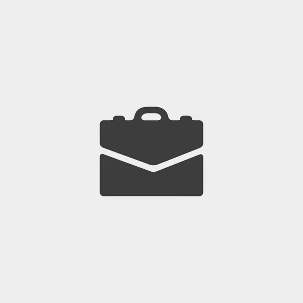 Briefcase icon in a flat design in black color. Vector illustration eps10 — Stock Vector