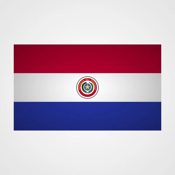 Bandera de Paraguay sobre fondo gris. Ilustración vectorial — Archivo Imágenes Vectoriales