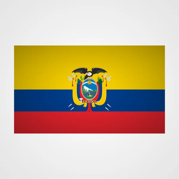 De vlag van Ecuador op een grijze achtergrond. Vectorillustratie — Stockvector