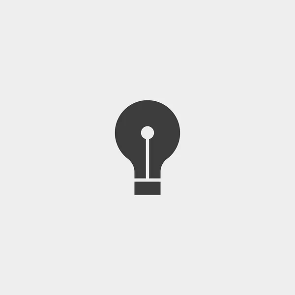 Ícone de lâmpada em um design plano na cor preta. Ilustração vetorial eps10 —  Vetores de Stock
