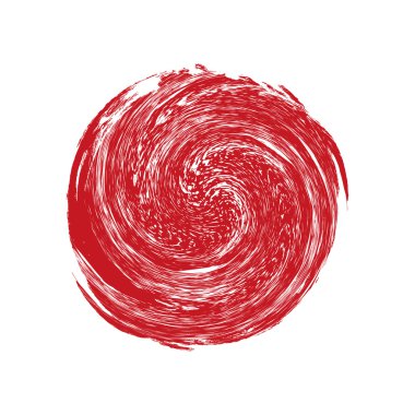 Grunge kırmızı sulu boya soyut daire. Vektör çizim