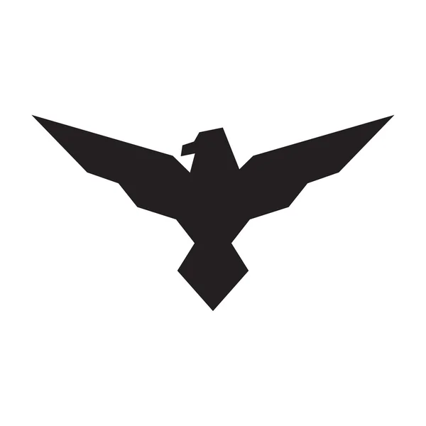 Logo águila negra sobre fondo blanco. Ilustración vectorial — Vector de stock