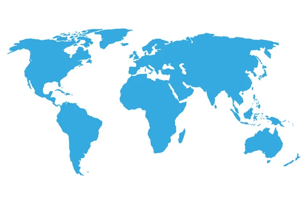 白い背景の世界地図青。ベクトル図 — ストックベクタ