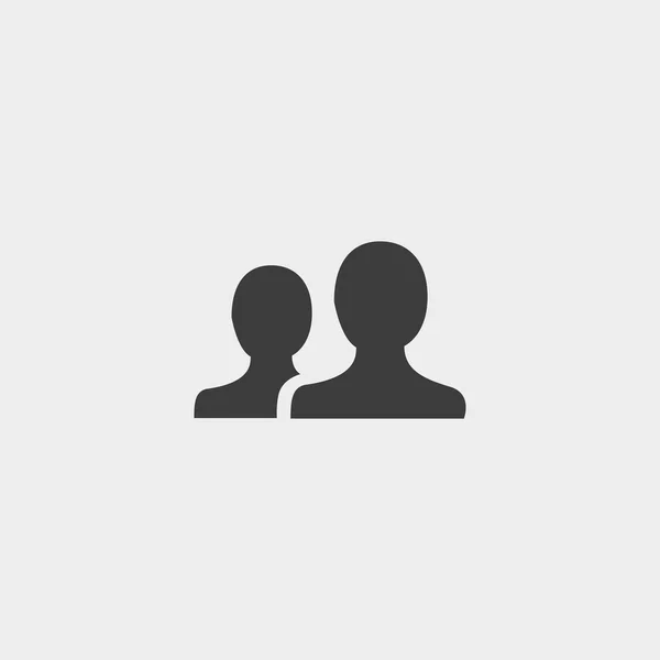 Icono de la gente en un diseño plano en color negro. Ilustración vectorial eps10 — Vector de stock