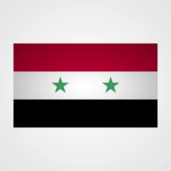 Drapeau de Syrie sur fond gris. Illustration vectorielle — Image vectorielle