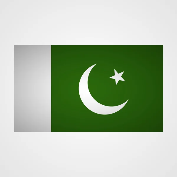 Bandera de Pakistán sobre un fondo gris. Ilustración vectorial — Archivo Imágenes Vectoriales