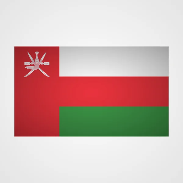Omán vlajka na šedém pozadí. Vektorové ilustrace — Stockový vektor