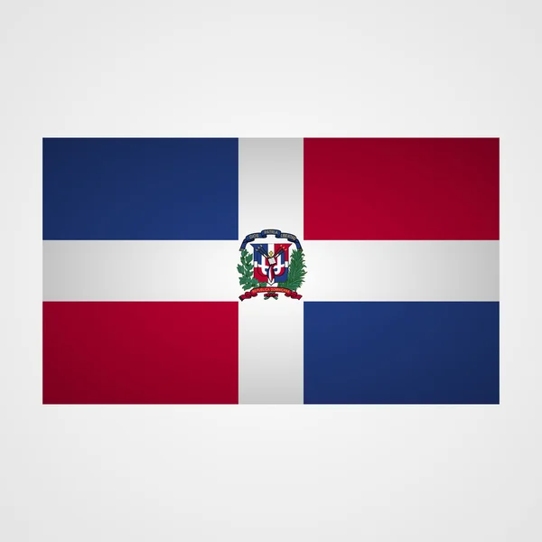 Bandeira da República Dominicana sobre fundo cinzento. Ilustração vetorial — Vetor de Stock