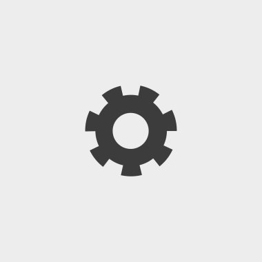 Dişli simgesini siyah renkli düz bir tasarım. Vektör çizim eps10