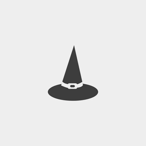 Kapelusz czarownicy ikona w Płaska konstrukcja w kolorze czarnym. Wektor ilustracja eps10 — Wektor stockowy