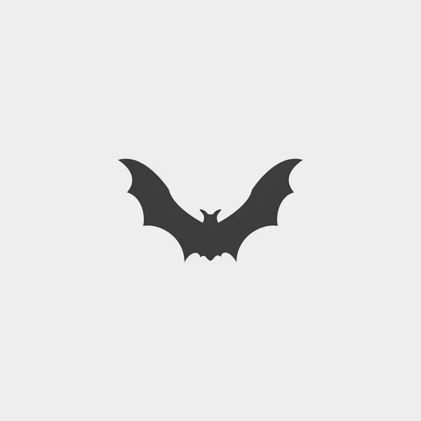 Ícone de morcego em um design plano na cor preta. Ilustração vetorial eps10 —  Vetores de Stock