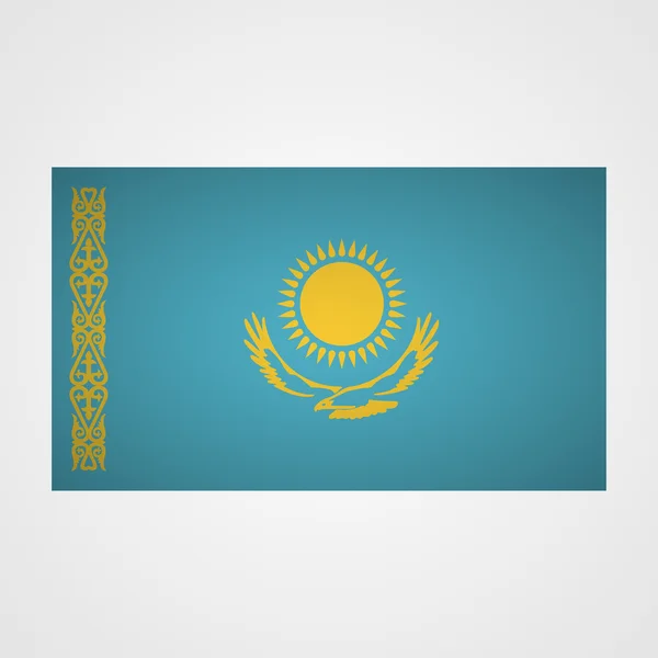 Drapeau du Kazakhstan sur fond gris. Illustration vectorielle — Image vectorielle