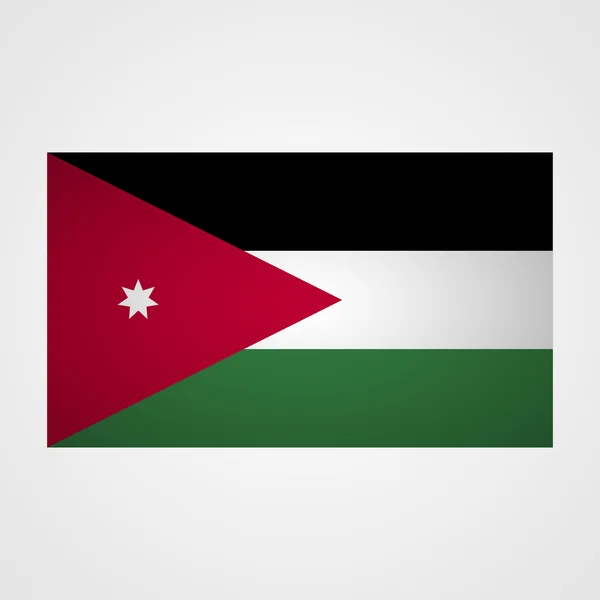 Bandeira da Jordânia num fundo cinzento. Ilustração vetorial —  Vetores de Stock