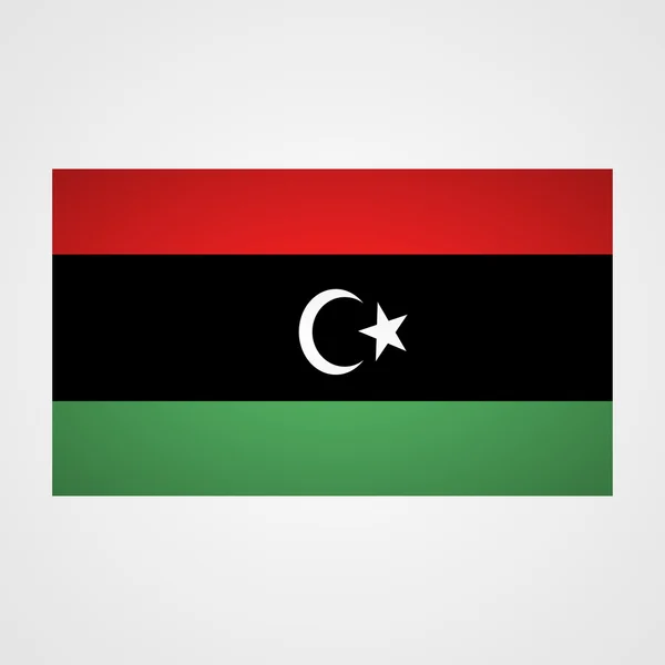 Bandiera Libia su sfondo grigio. Illustrazione vettoriale — Vettoriale Stock