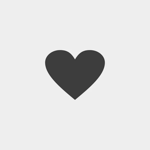 Herzsymbol in flachem Design in schwarzer Farbe. Vektorabbildung eps10 — Stockvektor
