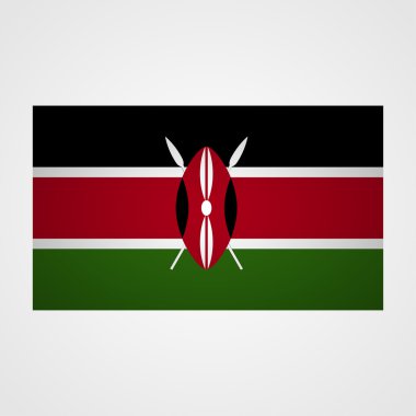 Kenya bayrağı gri bir arka plan üzerinde. Vektör çizim