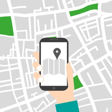 El telefon harita ve konum iğne ile tutarak