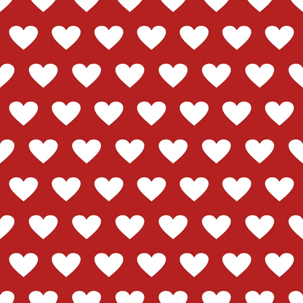 Бесшовный рисунок с сердцами на красном фоне — стоковый вектор